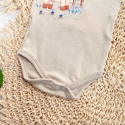 Conj. Body Cowboy e Bermuda Cavalinhos - Areia e Off White